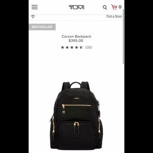 TUMI black Carson backpack